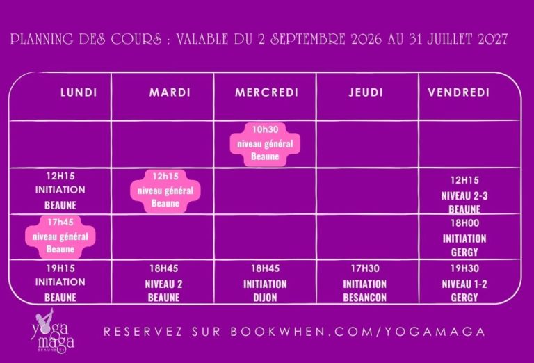 Cours de yoga à Beaune, cours de yoga à Dijon, yoga à Gergy